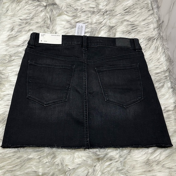 NEW American Eagle Washed Denim Black Miniskirt - Picture 2 of 5